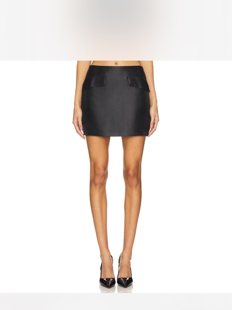 Amanda Uprichard Black Mini Skirt With Front Flap Pockets